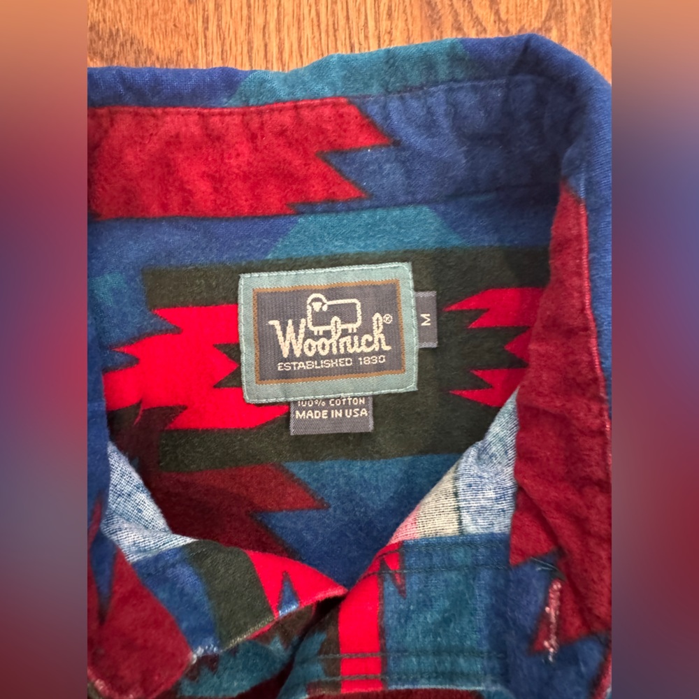 Woolrich Red and Blue Patterned Jacket - Aztec/ V… - image 5